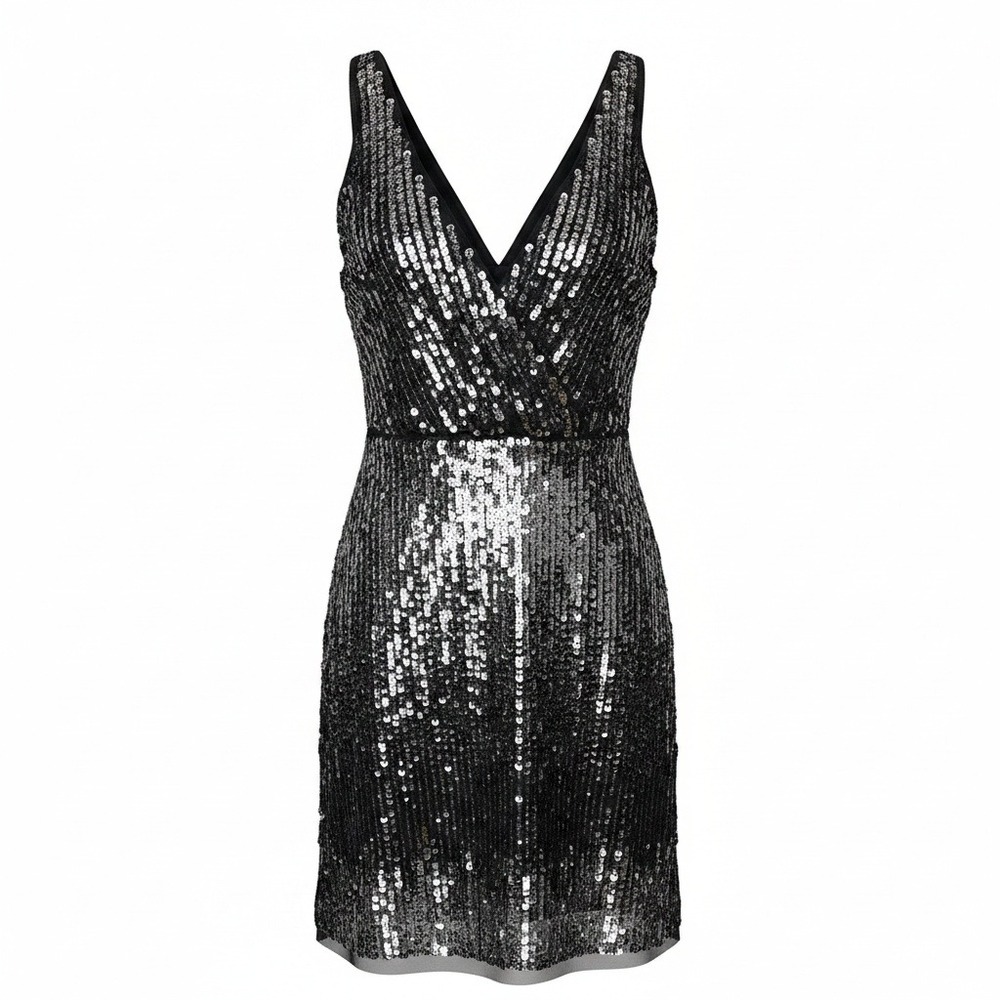 Spense Going Out Navy Blue Sequin Sleeveless Mini Dress Size Small 6